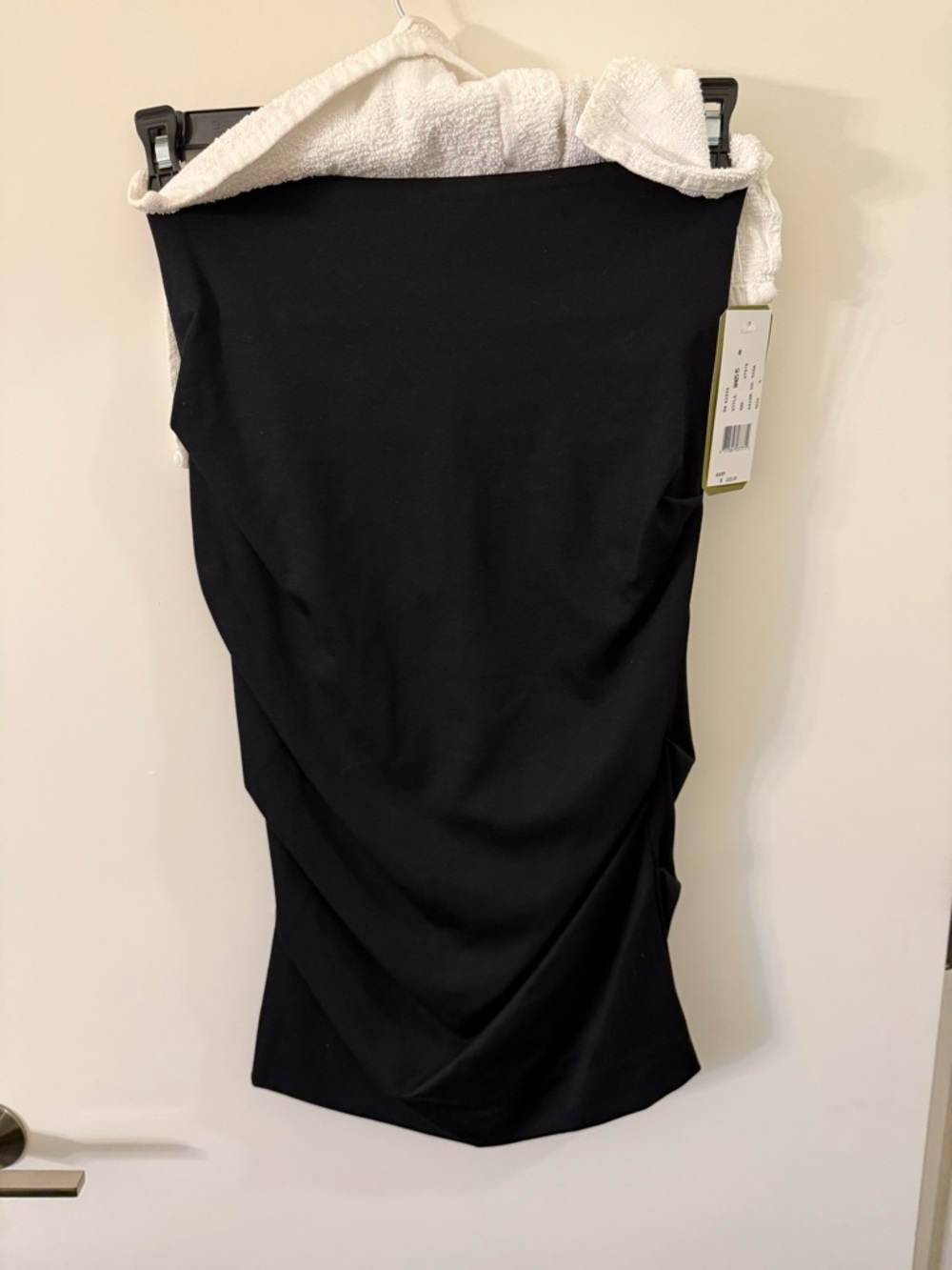 NWT Artelier Nicole Miller Black Ruched Midi Skirt